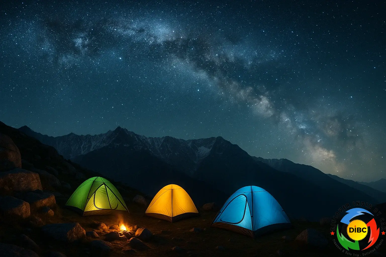 Milky Way above Triund campsite near Dharamkot.