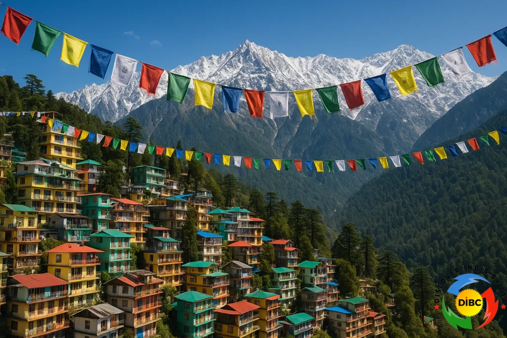 McLeod Ganj town view with Himalayan mountains