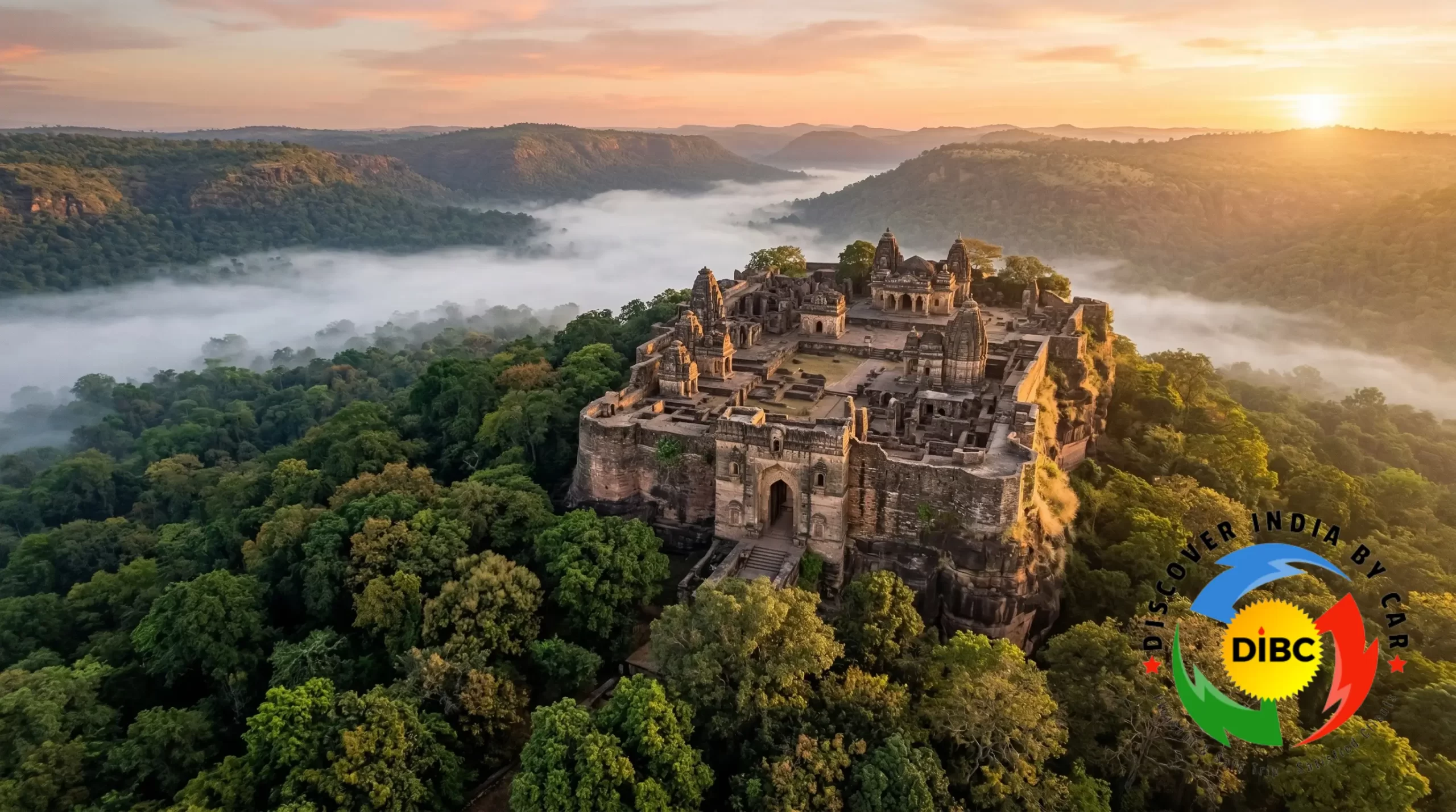 Bandhavgarh Fort rising above forest landscape in Bandhavgarh National Park
