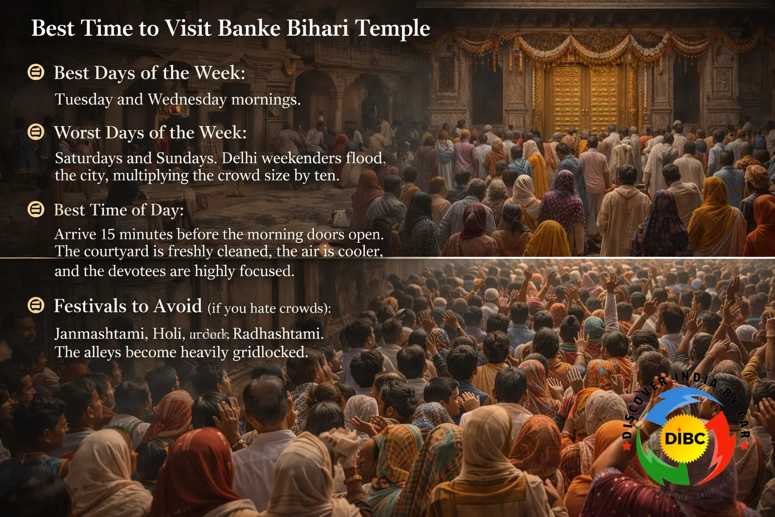 Early morning devotional atmosphere near Banke Bihari Temple Vrindavan